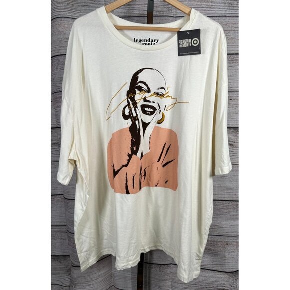 Legendary Rootz Women’s Black History Month Graphic T-Shirt Size 1X Plus Beige - Picture 1 of 3